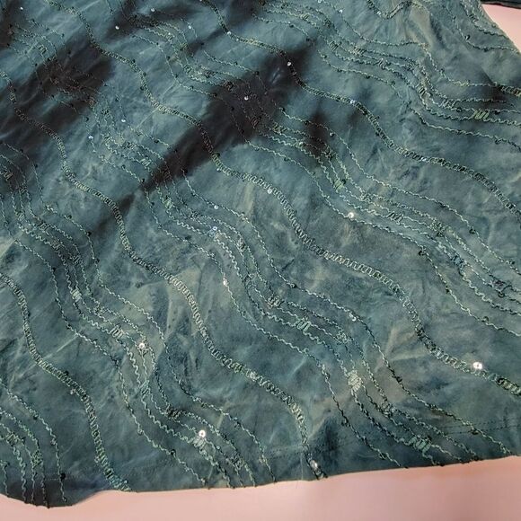 NEW 2X CATHERINE'S GREEN BLACK SEQUIN 3/4 SLEEVE HOLIDAY TUNIC TOP 22 24 NWT - Picture 7 of 11